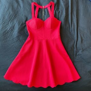 Material Girl Red Scallop Cocktail Dress 🔥❤️